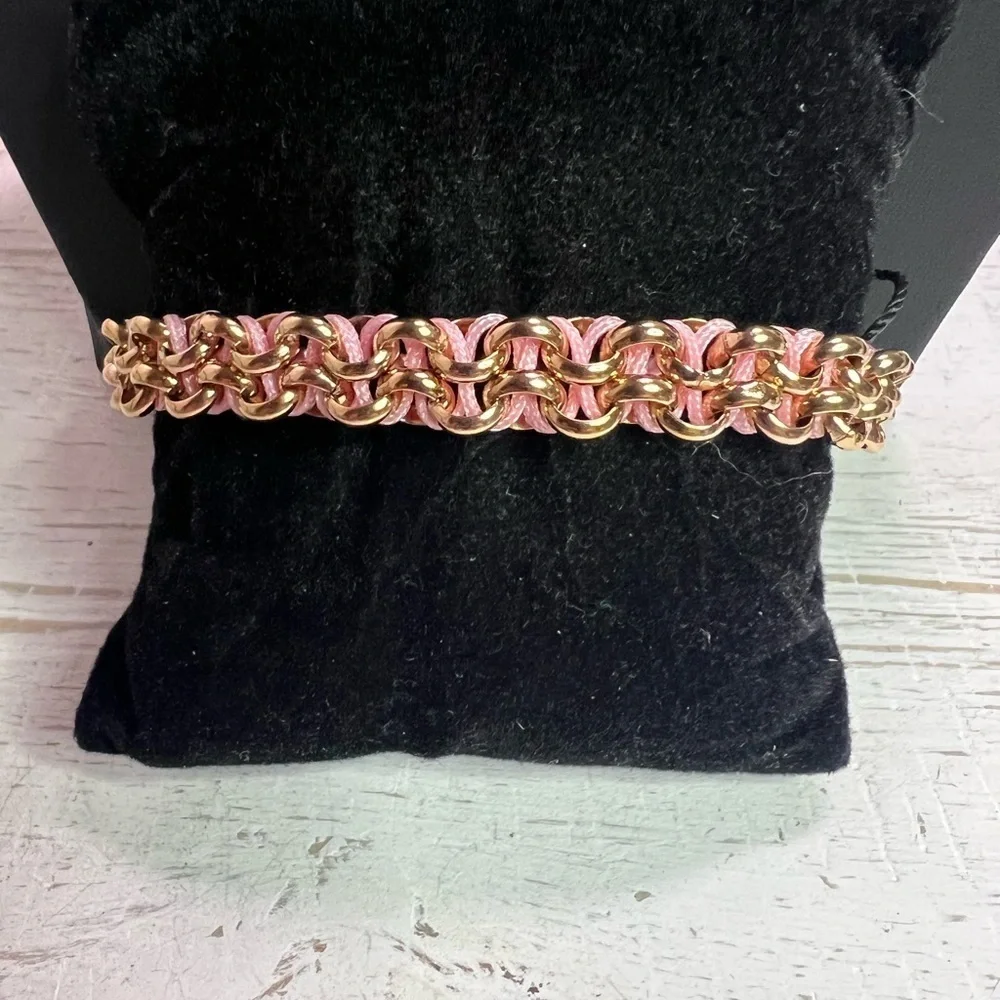 NOGU by Joseph Nogucci Rhino Links Kismet Pink & Gold Adjustable Bracelet D13